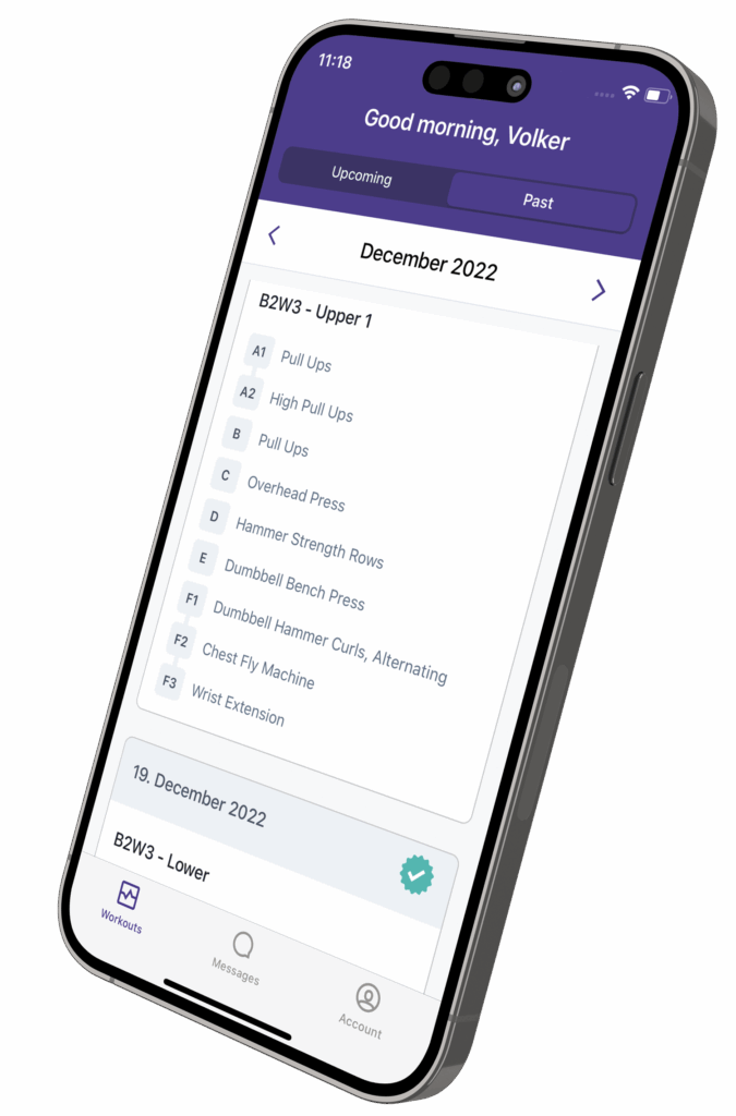 Coaching-App auf Handybildschirm